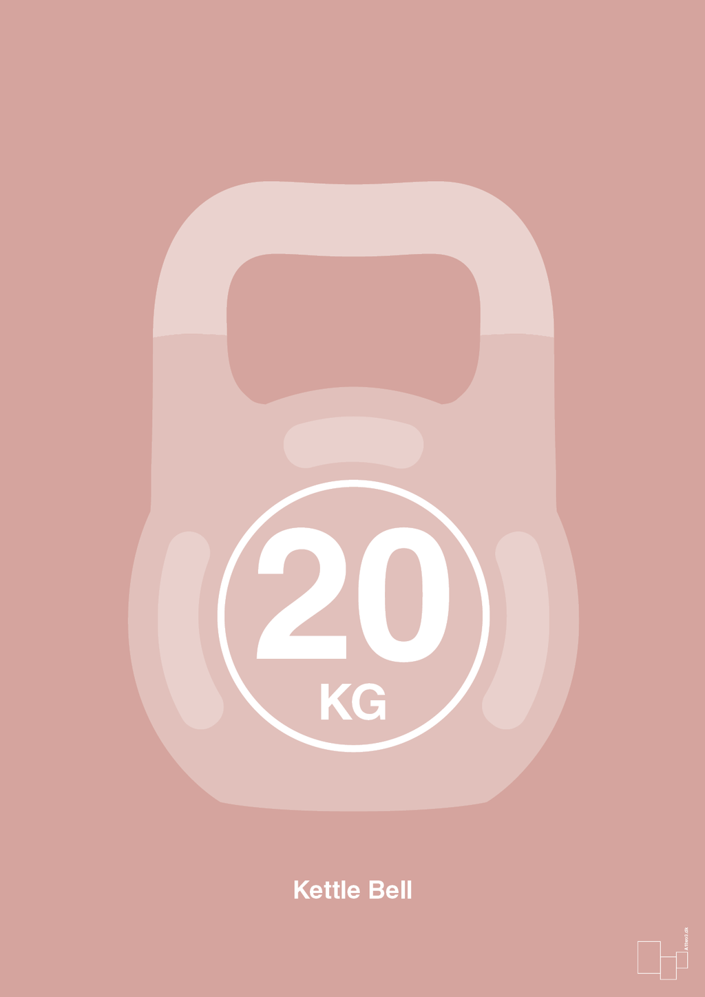 plakat: kettle bell 20 kg - bubble shell-Fitness-A1two3