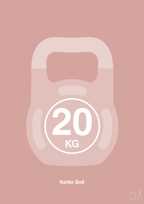 plakat: kettle bell 20 kg - bubble shell-Fitness-A1two3
