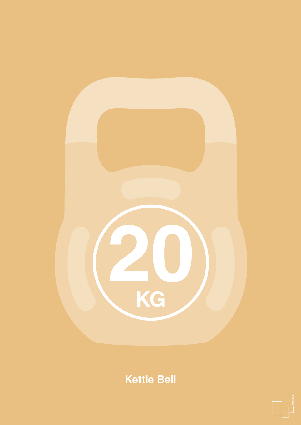 plakat: kettle bell 20 kg - charismatic-Fitness-A1two3