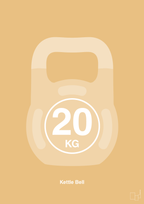 plakat: kettle bell 20 kg - charismatic-Fitness-A1two3