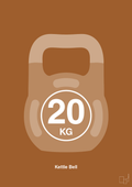 plakat: kettle bell 20 kg - cognac-Fitness-A1two3