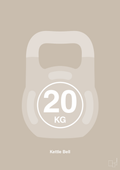 plakat: kettle bell 20 kg - creamy mushroom-Fitness-A1two3