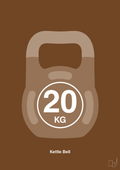 plakat: kettle bell 20 kg - dark brown-Fitness-A1two3