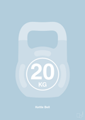 plakat: kettle bell 20 kg - heavenly blue-Fitness-A1two3