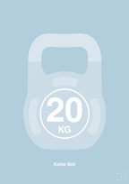 plakat: kettle bell 20 kg - heavenly blue-Fitness-A1two3