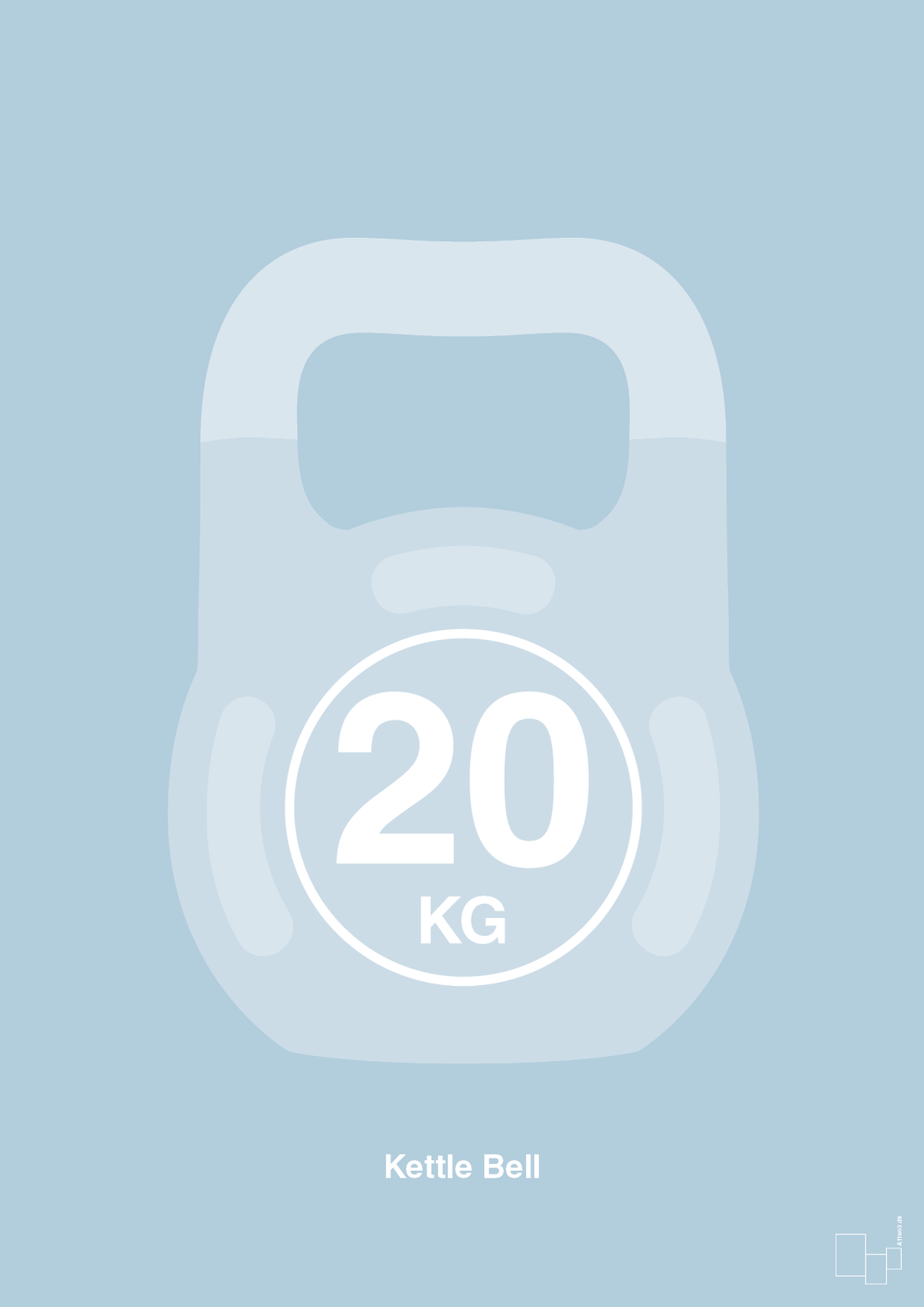 plakat: kettle bell 20 kg - heavenly blue-Fitness-A1two3