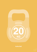 plakat: kettle bell 20 kg - honeycomb-Fitness-A1two3