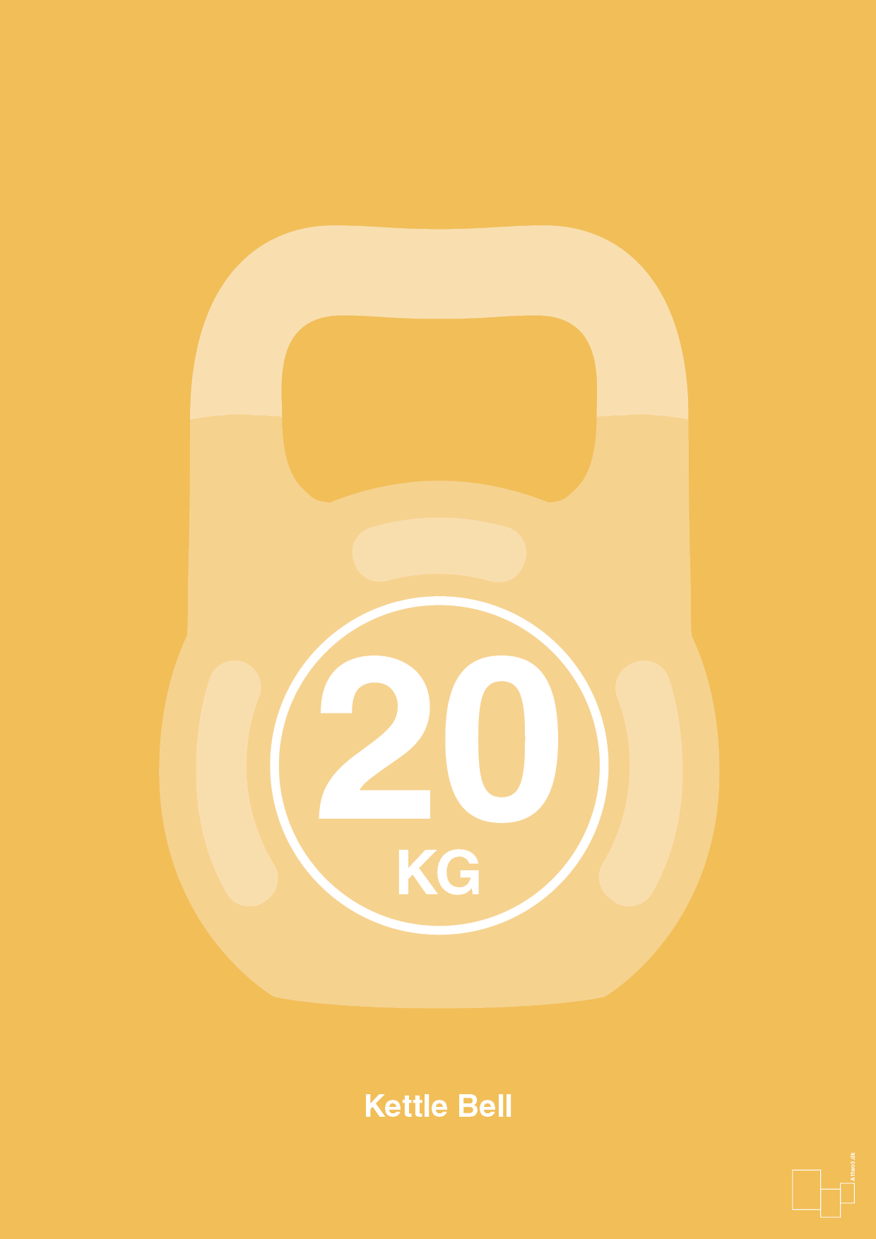 plakat: kettle bell 20 kg - honeycomb-Fitness-A1two3