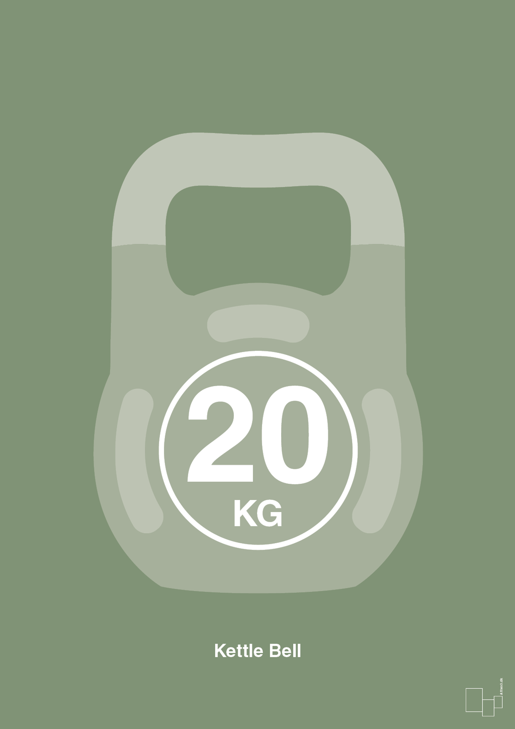 plakat: kettle bell 20 kg - jade-Fitness-A1two3