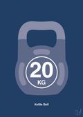 plakat: kettle bell 20 kg - lapis blue-Fitness-A1two3