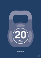 plakat: kettle bell 20 kg - lapis blue-Fitness-A1two3