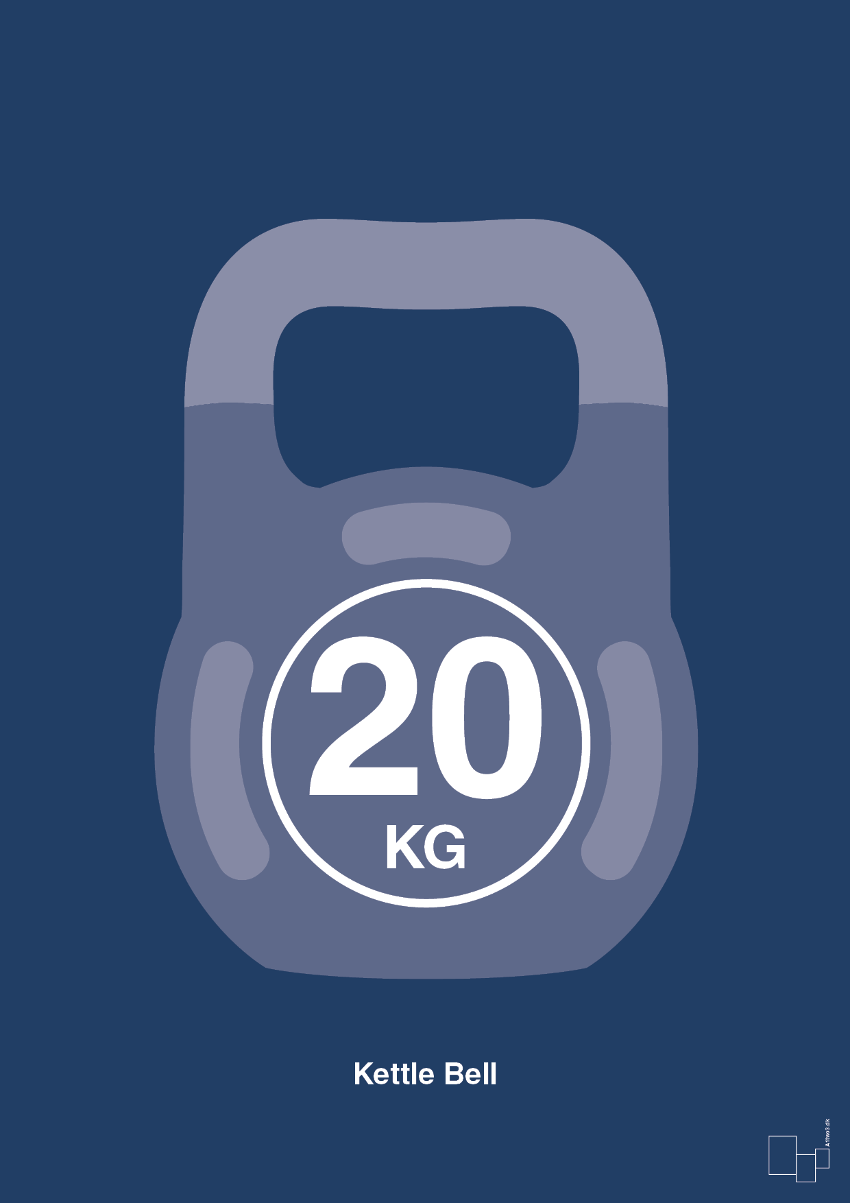 plakat: kettle bell 20 kg - lapis blue-Fitness-A1two3