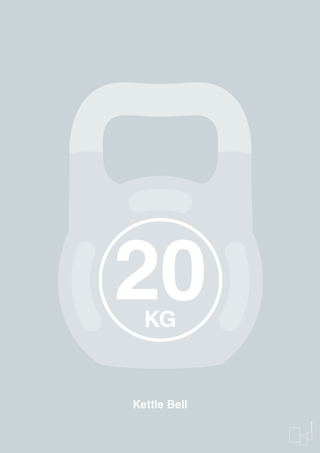 plakat: kettle bell 20 kg - light drizzle-Fitness-A1two3