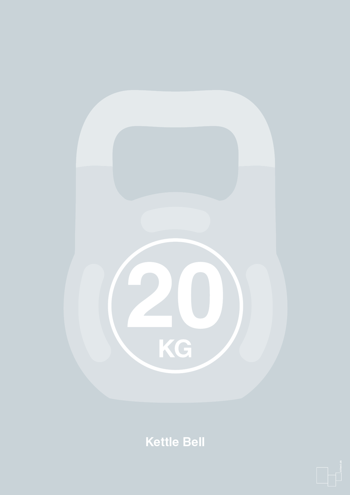plakat: kettle bell 20 kg - light drizzle-Fitness-A1two3