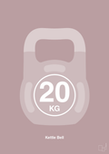plakat: kettle bell 20 kg - light rose-Fitness-A1two3
