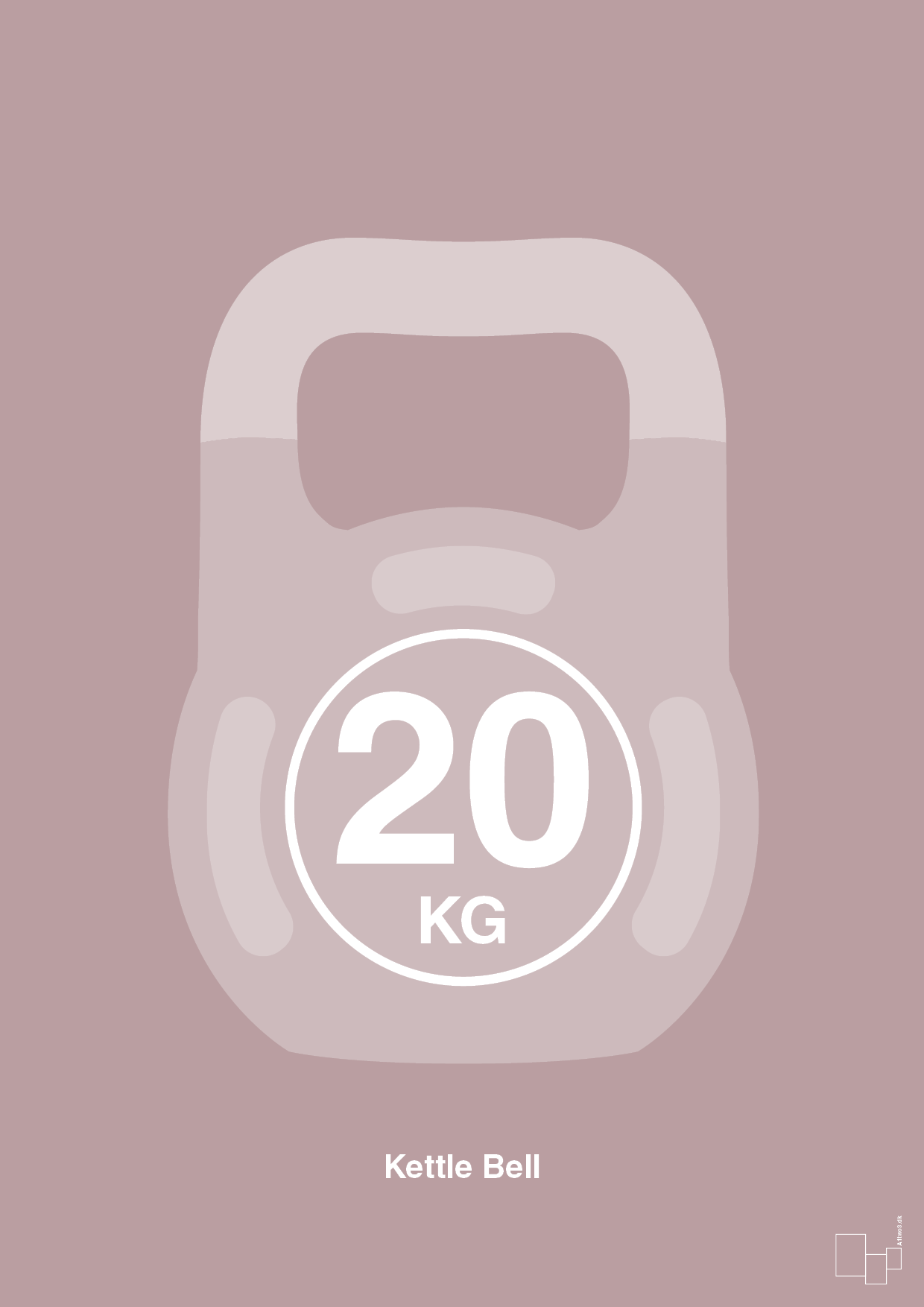 plakat: kettle bell 20 kg - light rose-Fitness-A1two3
