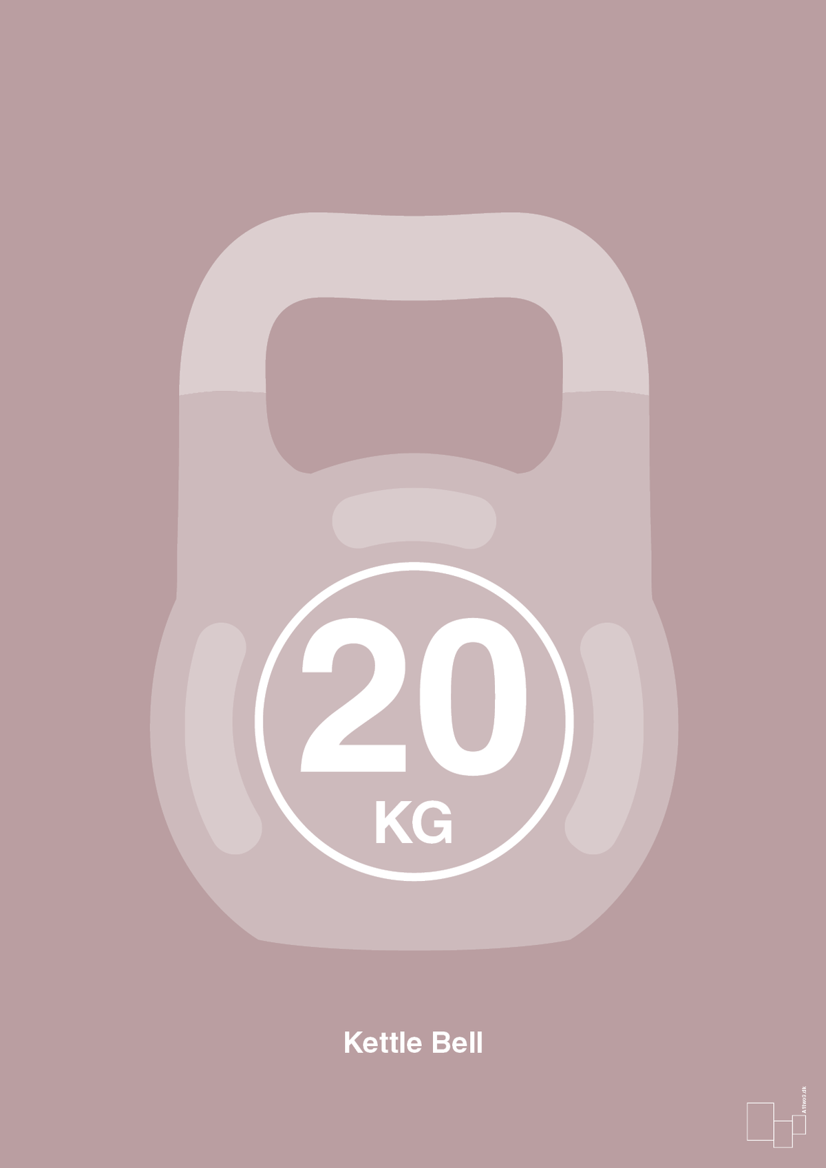 plakat: kettle bell 20 kg - light rose-Fitness-A1two3