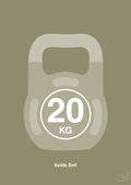 plakat: kettle bell 20 kg - misty forrest-Fitness-A1two3