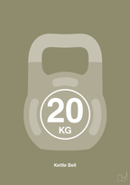 plakat: kettle bell 20 kg - misty forrest-Fitness-A1two3