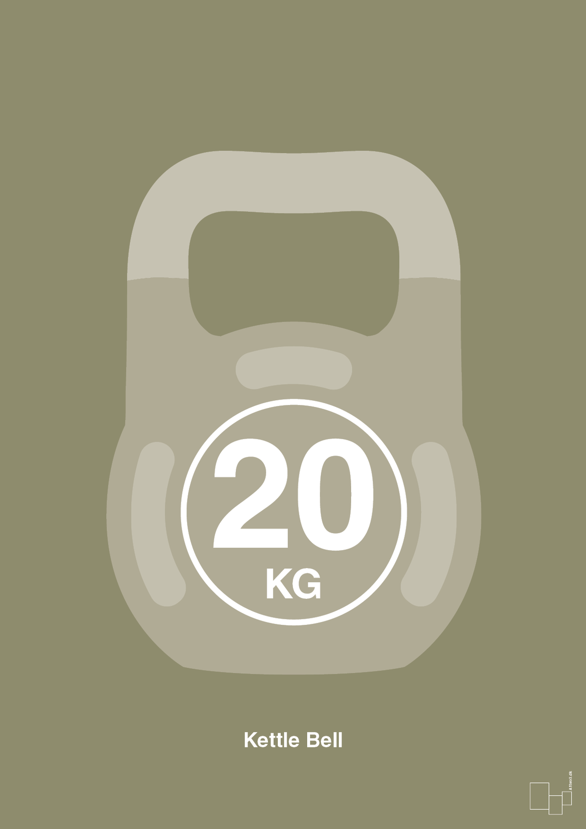 plakat: kettle bell 20 kg - misty forrest-Fitness-A1two3