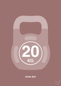 plakat: kettle bell 20 kg - plum-Fitness-A1two3