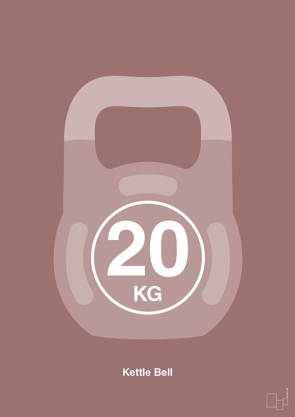 plakat: kettle bell 20 kg - plum-Fitness-A1two3