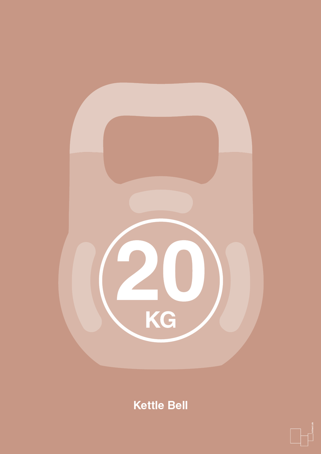 plakat: kettle bell 20 kg - powder-Fitness-A1two3