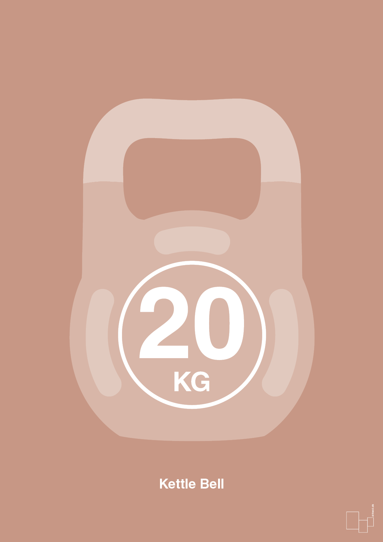 plakat: kettle bell 20 kg - powder-Fitness-A1two3