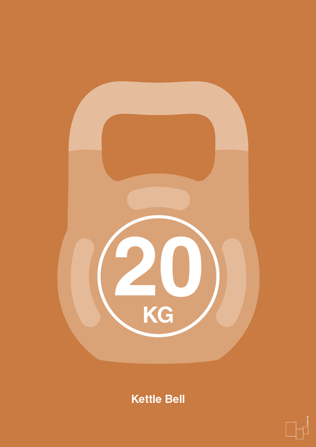 plakat: kettle bell 20 kg - rumba orange-Fitness-A1two3