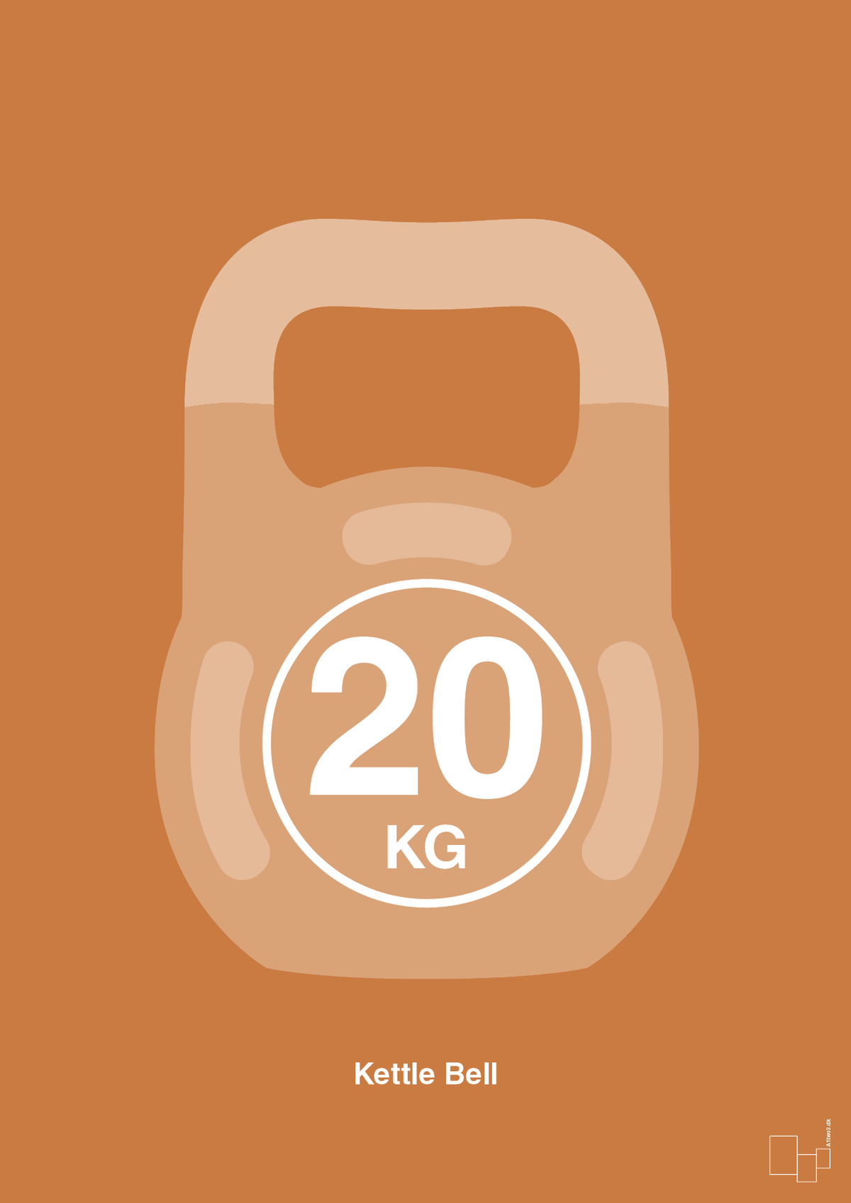 plakat: kettle bell 20 kg - rumba orange-Fitness-A1two3