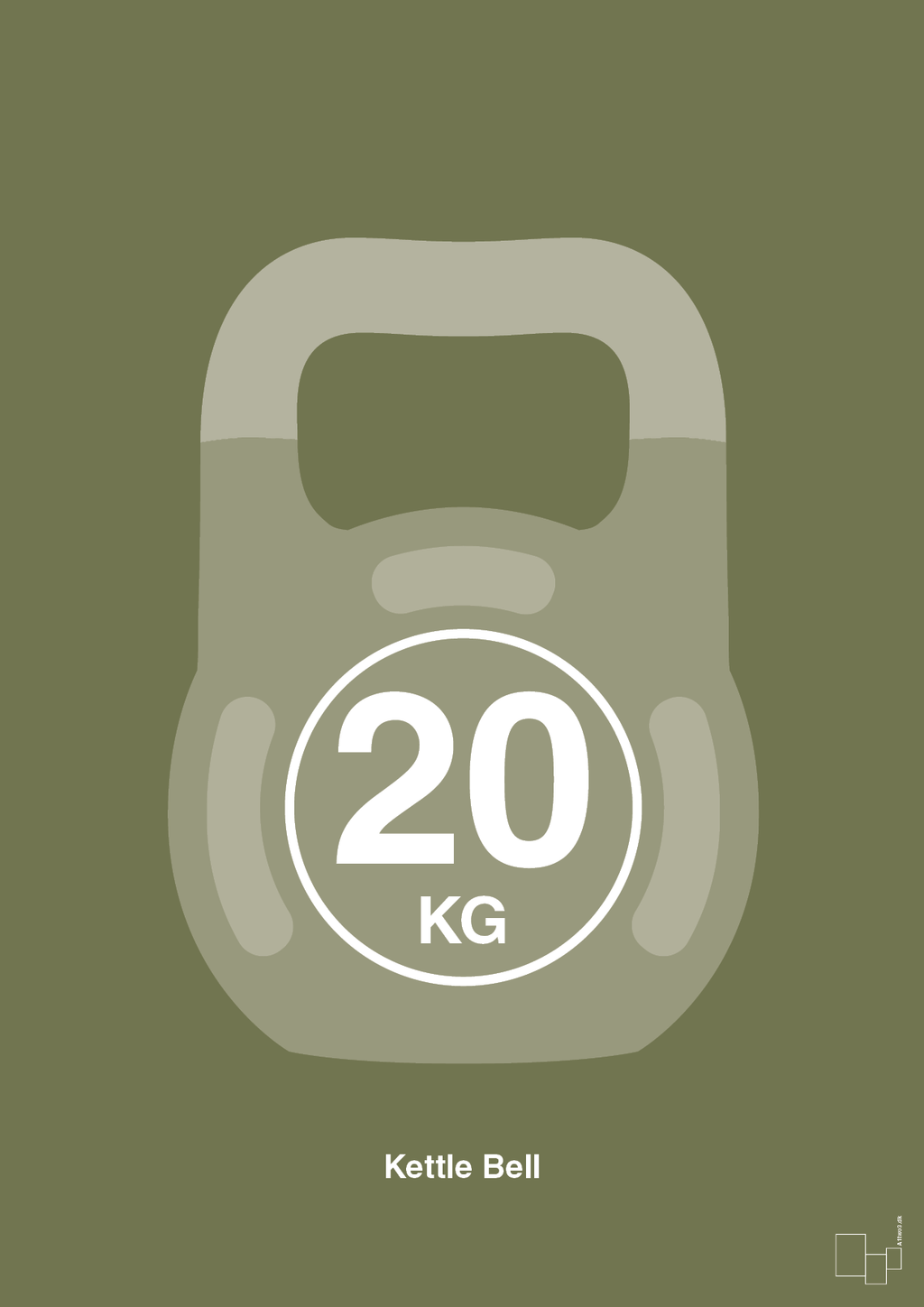 plakat: kettle bell 20 kg - secret meadow-Fitness-A1two3