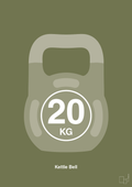 plakat: kettle bell 20 kg - secret meadow-Fitness-A1two3