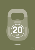 plakat: kettle bell 20 kg - secret meadow-Fitness-A1two3