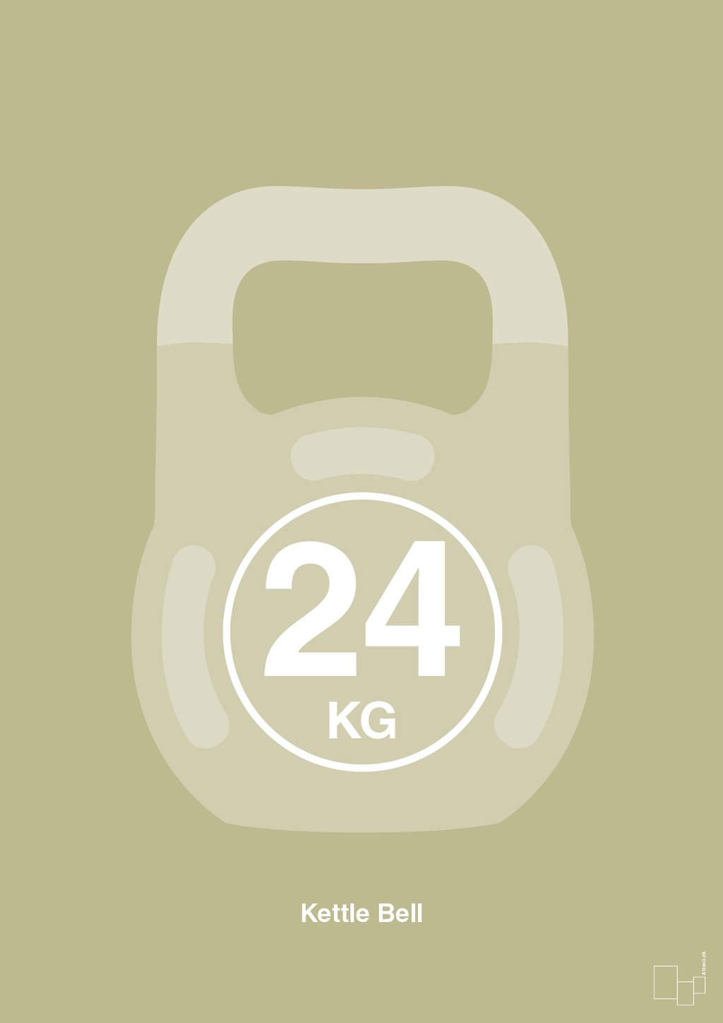 plakat: kettle bell 24 kg - back to nature-Fitness-A1two3