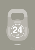 plakat: kettle bell 24 kg - battleship gray-Fitness-A1two3