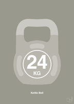 plakat: kettle bell 24 kg - battleship gray-Fitness-A1two3