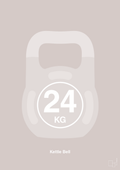 plakat: kettle bell 24 kg - broken beige-Fitness-A1two3