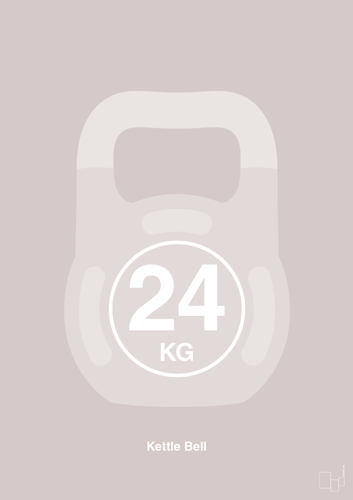 plakat: kettle bell 24 kg - broken beige-Fitness-A1two3