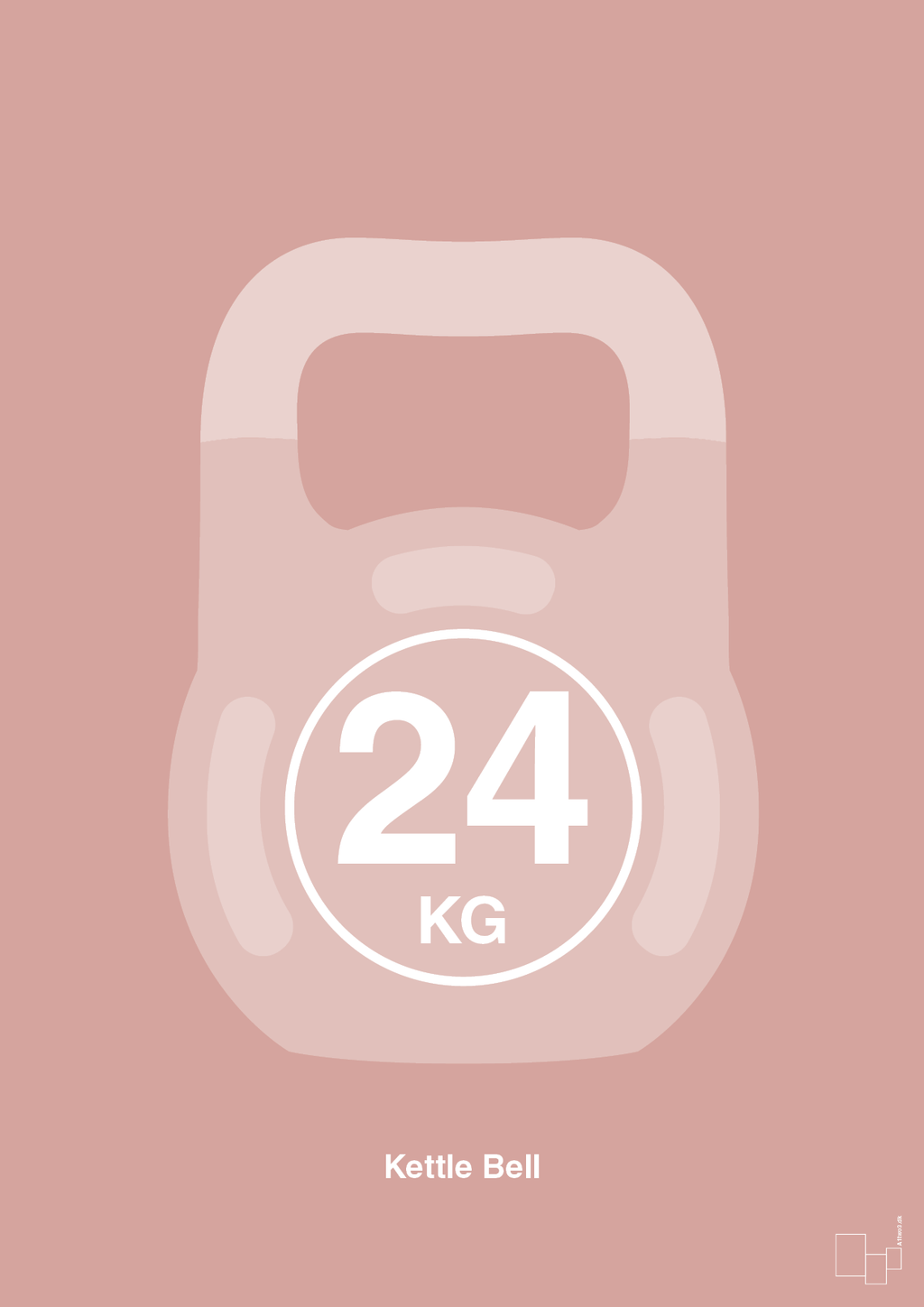 plakat: kettle bell 24 kg - bubble shell-Fitness-A1two3