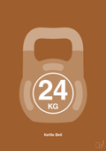 plakat: kettle bell 24 kg - cognac-Fitness-A1two3