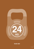 plakat: kettle bell 24 kg - cognac-Fitness-A1two3