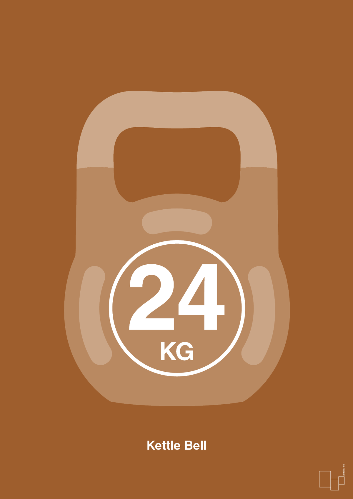 plakat: kettle bell 24 kg - cognac-Fitness-A1two3