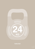 plakat: kettle bell 24 kg - creamy mushroom-Fitness-A1two3