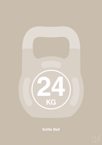 plakat: kettle bell 24 kg - creamy mushroom-Fitness-A1two3