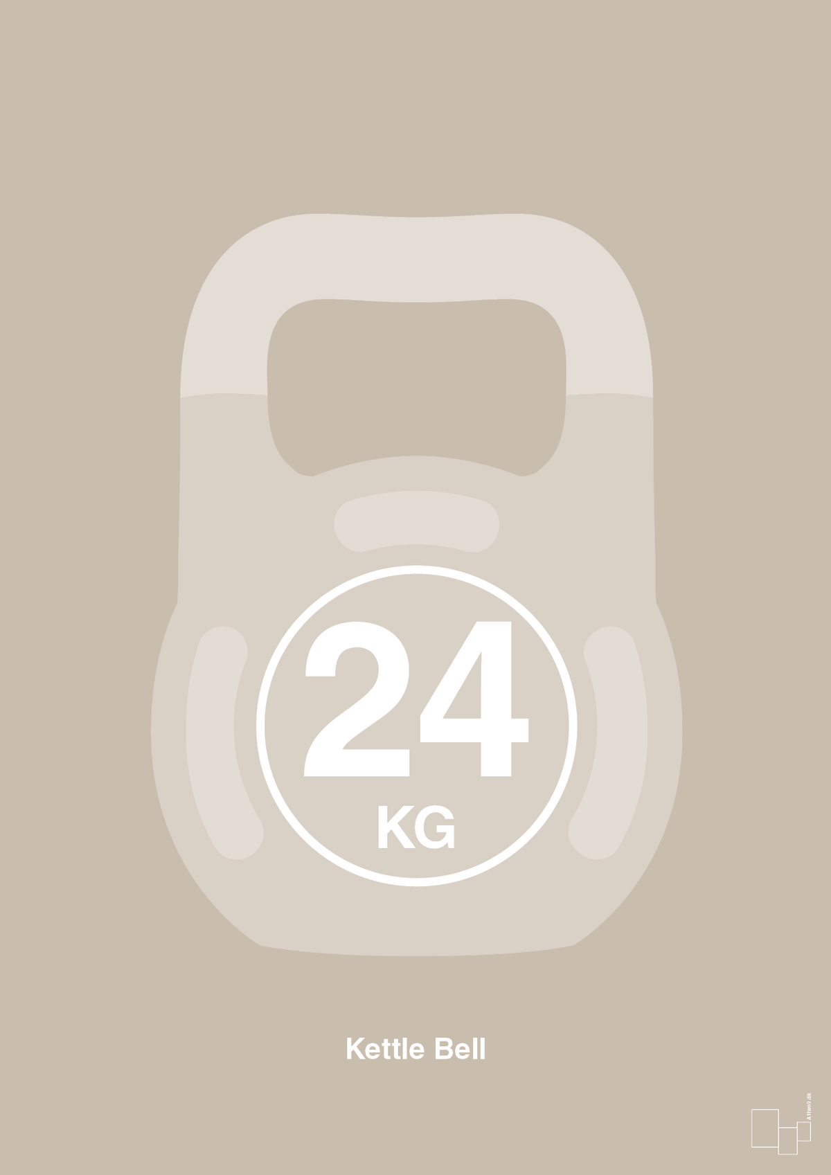 plakat: kettle bell 24 kg - creamy mushroom-Fitness-A1two3