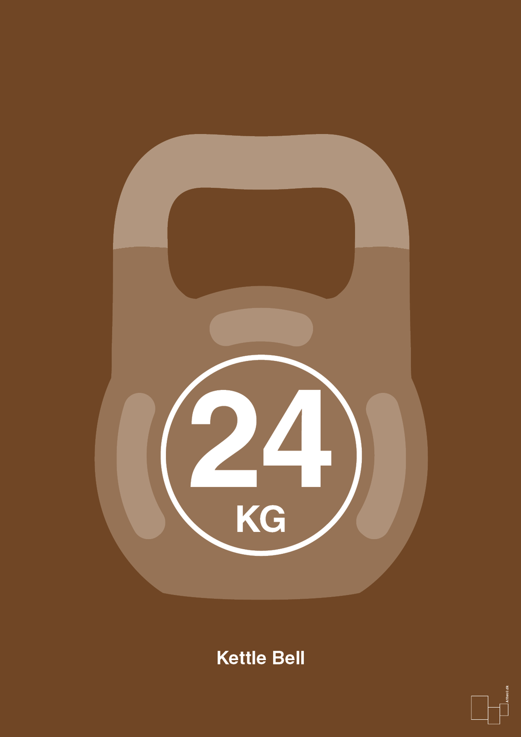 plakat: kettle bell 24 kg - dark brown-Fitness-A1two3