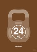 plakat: kettle bell 24 kg - dark brown-Fitness-A1two3