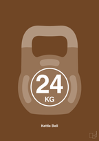 plakat: kettle bell 24 kg - dark brown-Fitness-A1two3