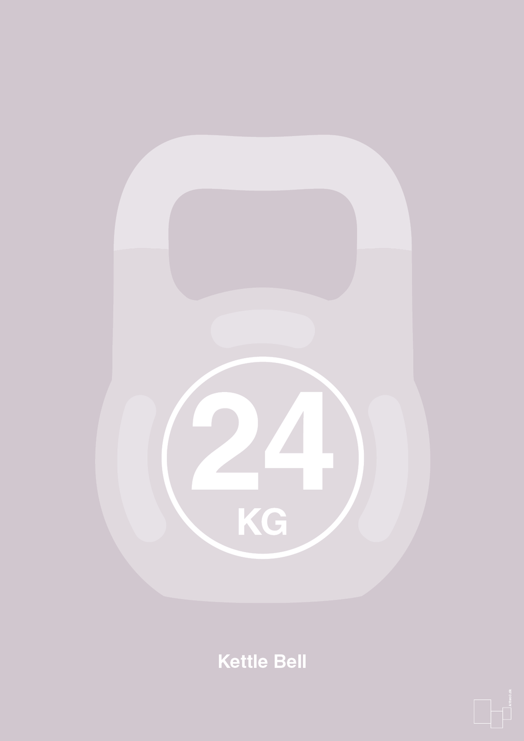 plakat: kettle bell 24 kg - dusty lilac-Fitness-A1two3