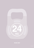 plakat: kettle bell 24 kg - dusty lilac-Fitness-A1two3